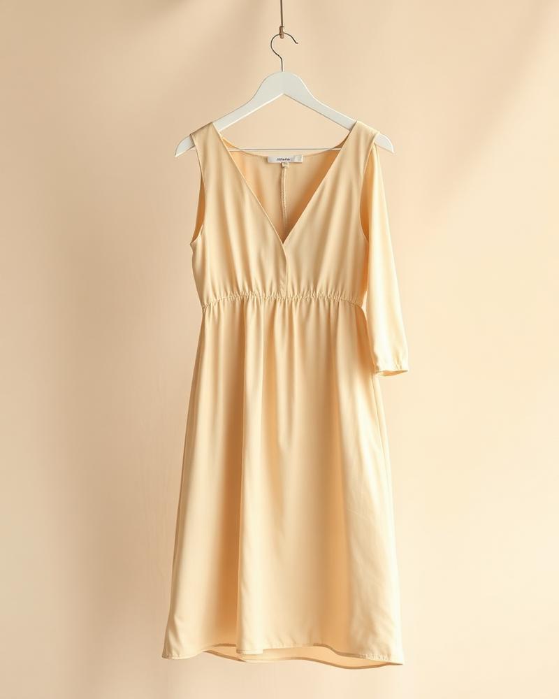 Vestido Midi Seda Manteiga — Vestidos — tamanho M · Curadoria Reviva Shop